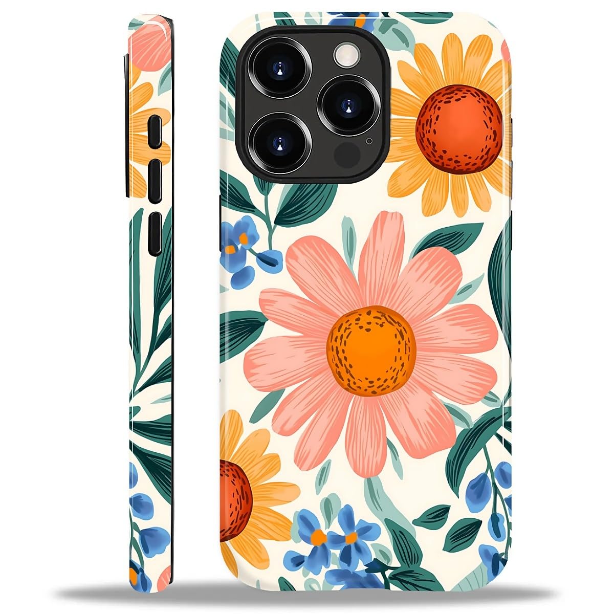 Yesad Case for iPhone 14 Pro, Hybrid 2-Layer Case, Shockproof Military-Grade Protection Durable Anti-Scratch Phone Case for Woman Man Boy Girl, Retro