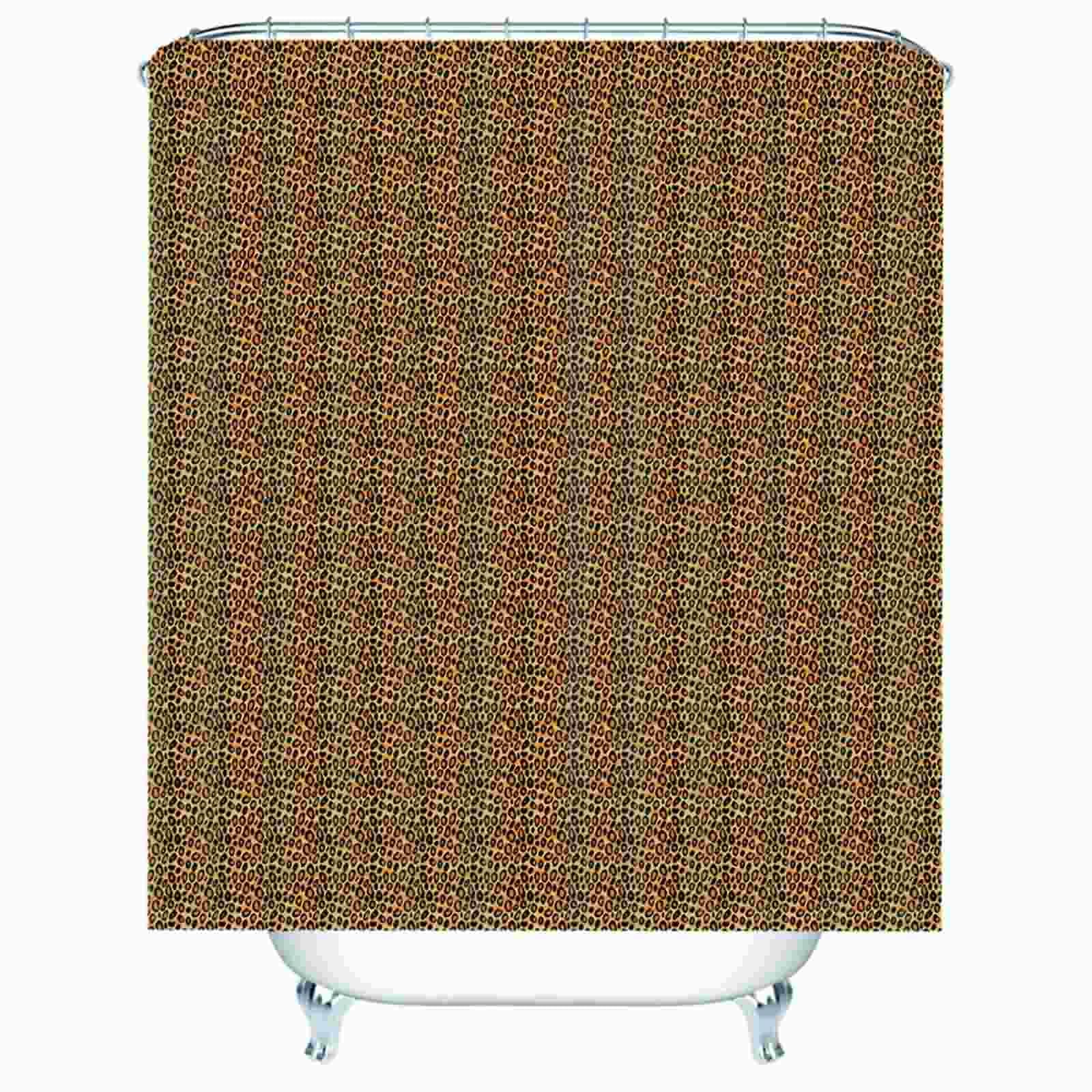 Rideau de douche en lin de polyester haute densité marron à œillets 220x180
