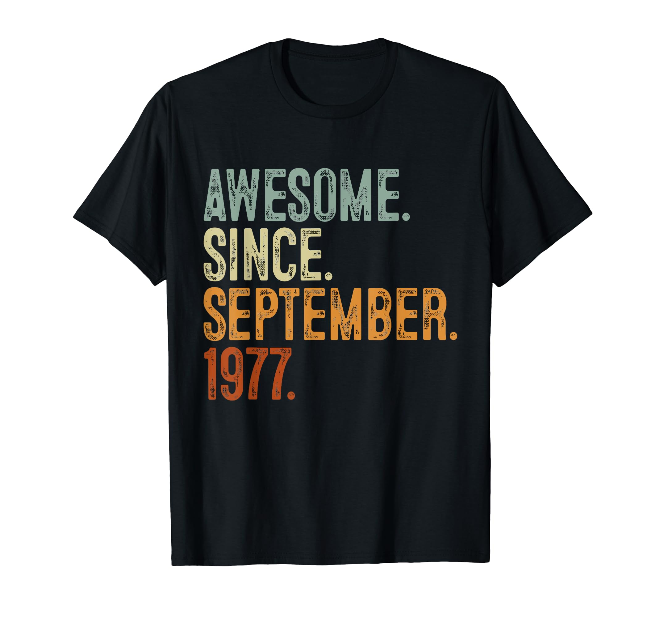 CatAwesome Since September 1977 46 Years Old Gift 46th Birthday T-Shirt