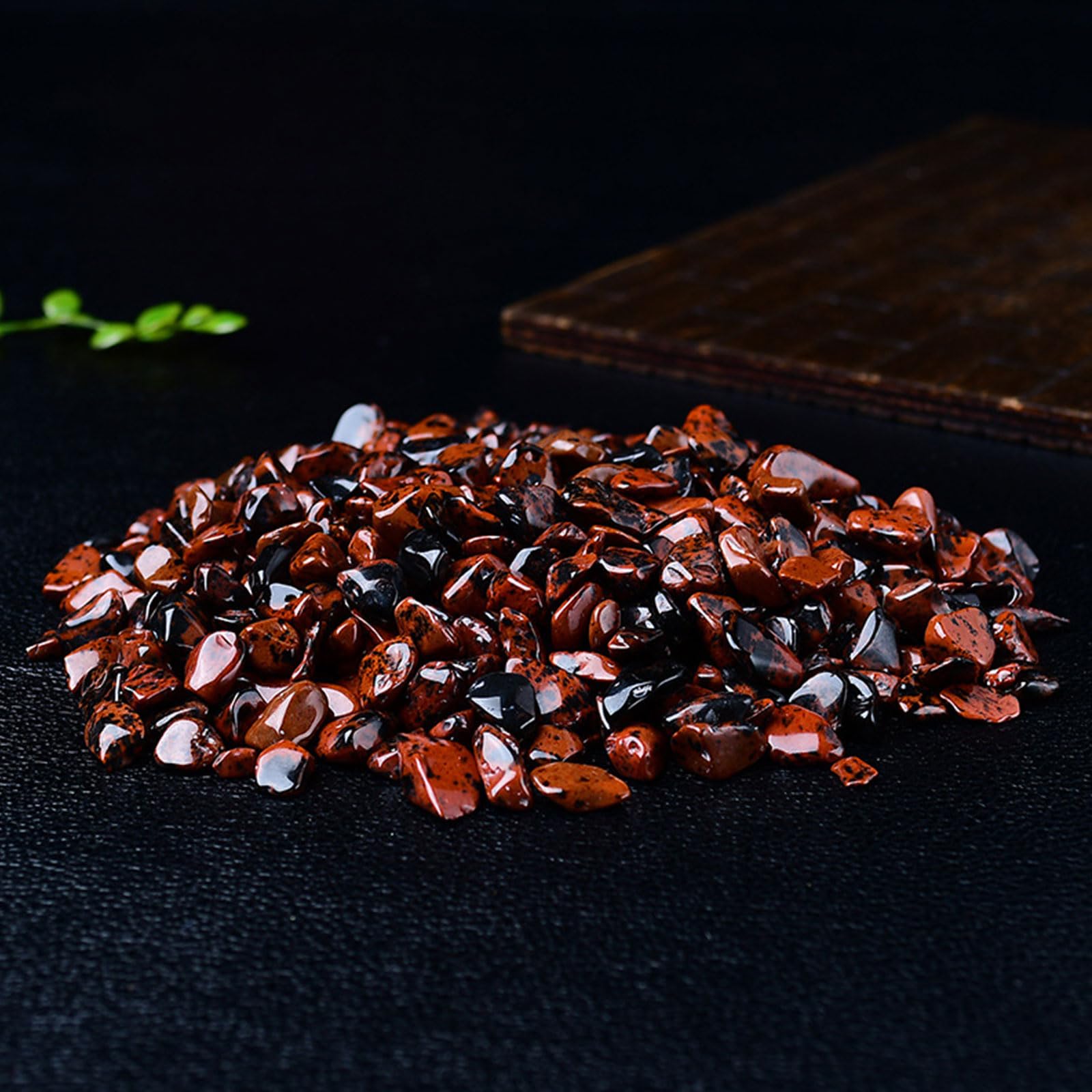 Pebble Decorativo de obsidiana Rojo Natural, 2.2 LB Rocas Irregulares Curring Crystal Stone Piezas de Piedra Preciosa Pulida de Piedra caídas,5~7mm