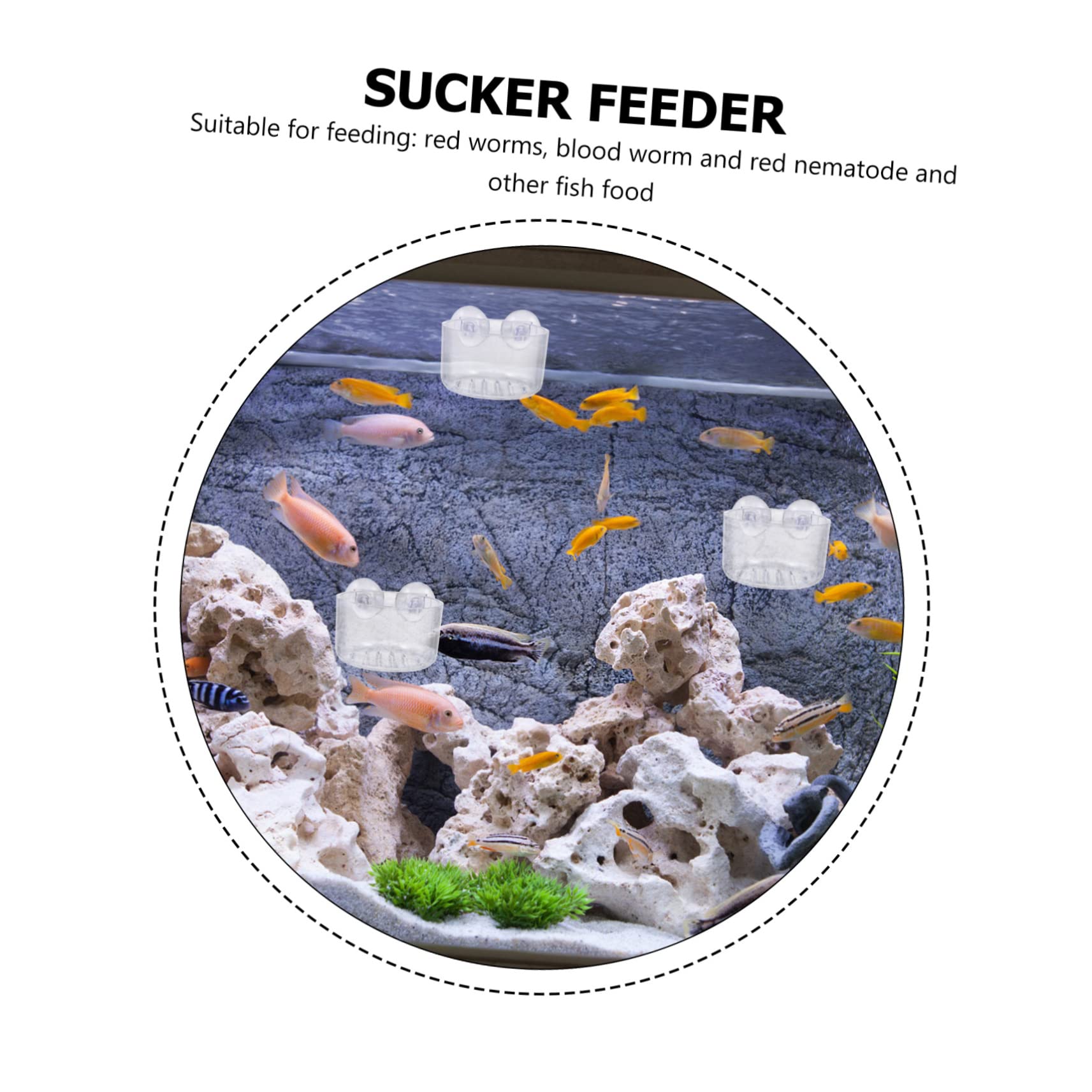 FOMIYES 16piezas Comedero De Acuario para Alimento De Peces Alimentador Transparente para Alimentos De Peces para Rojo y Rojo Diseño Compacto y Práctico para Peceras