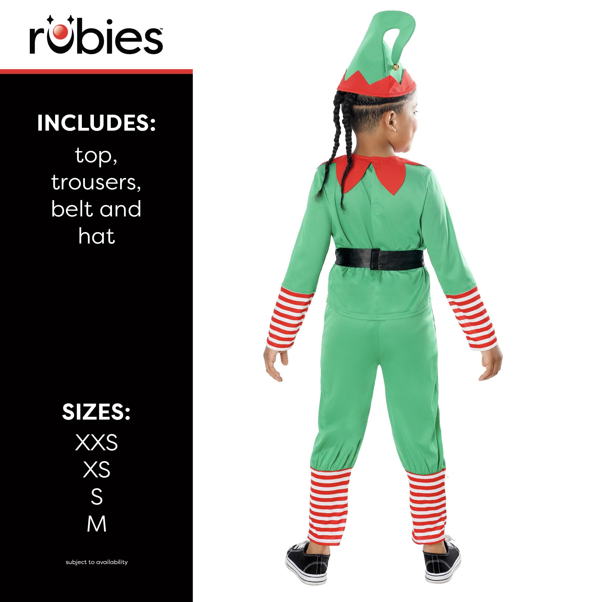 Rubies Officia Child Elf Costume, Kids Christmas Fancy Dress, Size 3-4 Years Halloween, Multicoloured - Image 2