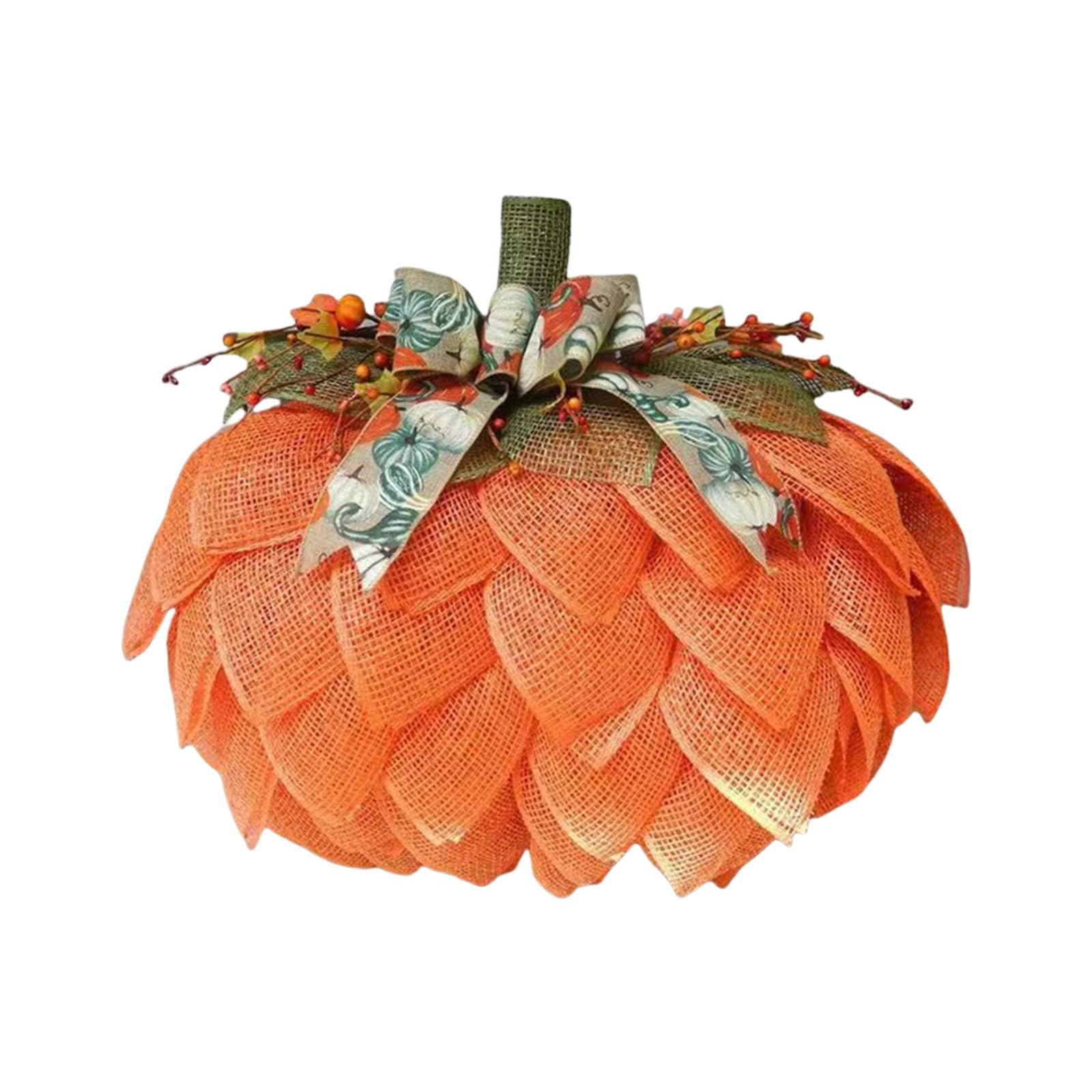 Tsophreniq Burlap Pumpkin Wreath Door Accent Festival Burlap Pumpkin Wreath for Seasonal Fall Thanksgiving Home Decoration Autumn Garlands