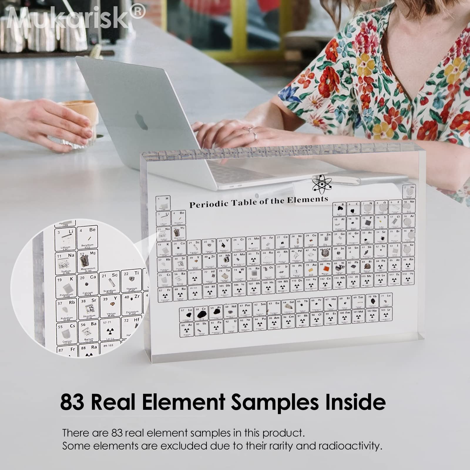 Periodic Table with Real Elements Inside, Acrylic Periodic Table with Elements Samples, Periodic