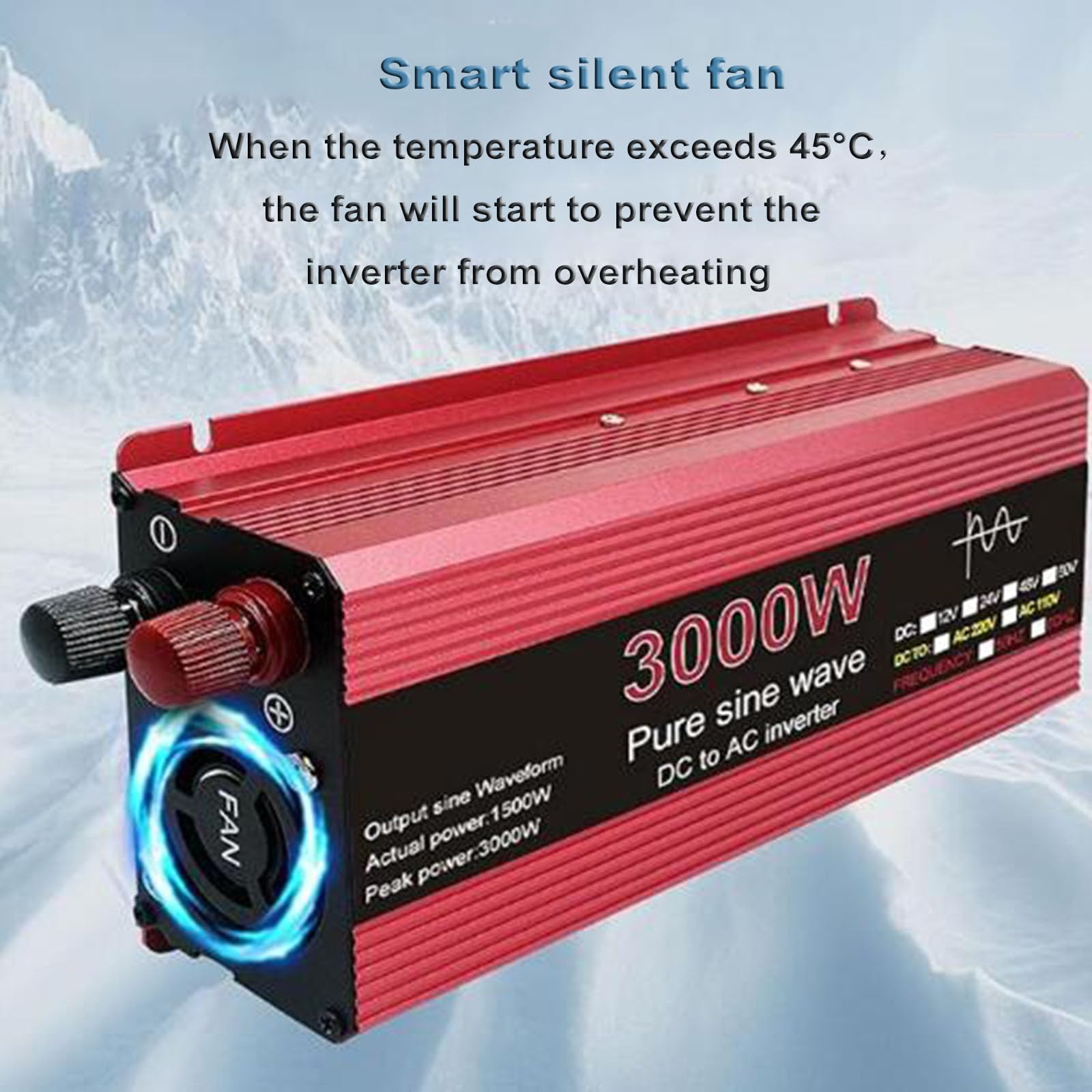 3000W czysta fala sinusoidalna przetwornica DC 12 V/24 V do AC 110 V/220 V transformator napięcia samochód solarny inwertowany zasilacz przetwornica napięcia