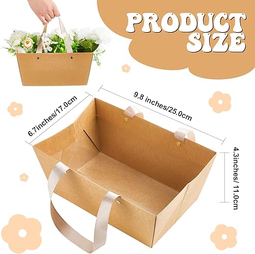 Miniatura 2 de Pinkunn Juego de 48 canastas vacías para regalos, para fiestas de bricolaje, con asas, bandejas de mercado para paquetes de regalo, envoltura, boda,