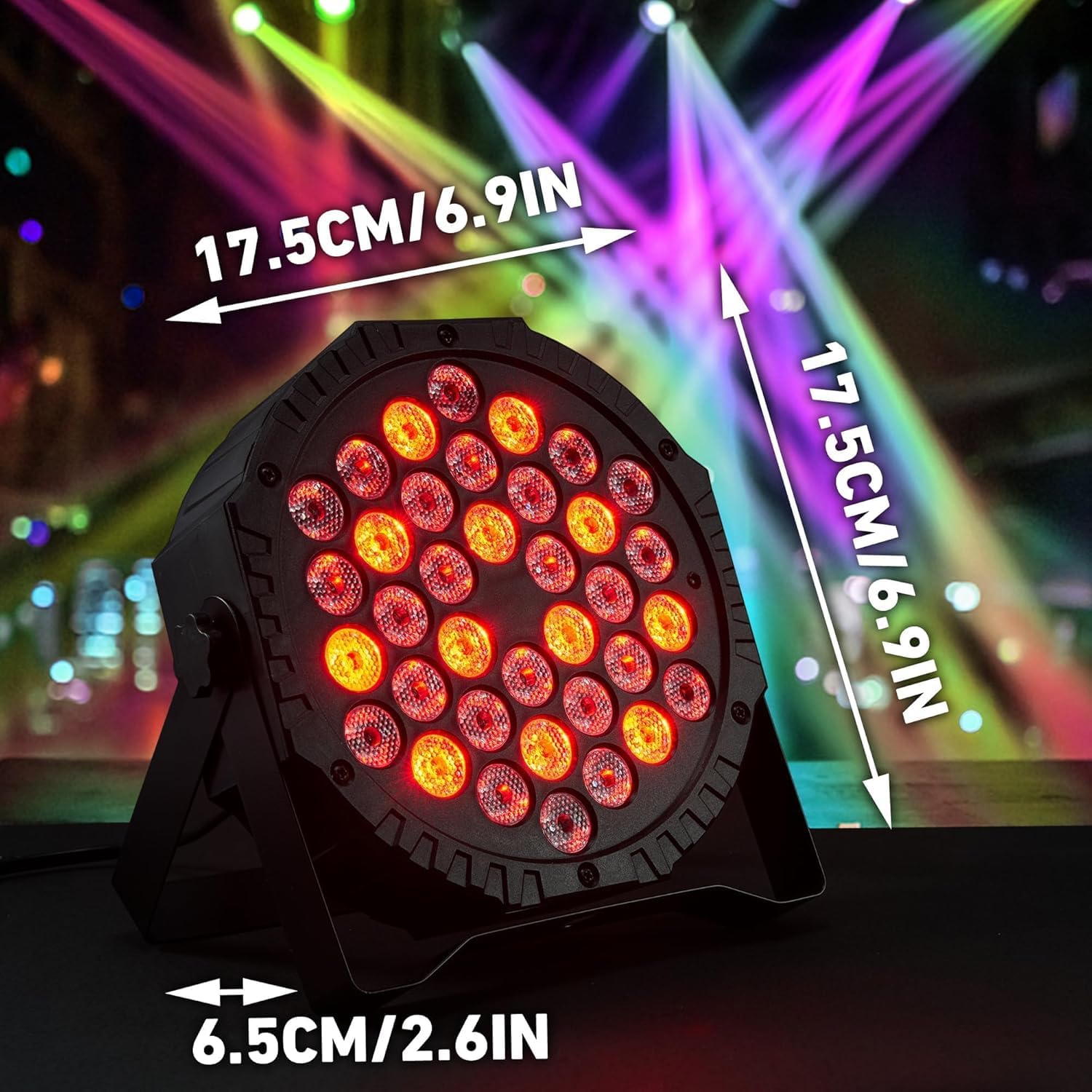 4 pièces LED Par Strahler, 36 LED 72W Discolicht Party Light, RVB DMX512 avec télécommande, lumière de scène 7 modes de lumière DJ licht pour Party Bar Stage Feste Show