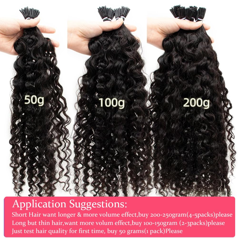Amazon.com : Deep Curly I Tip Human Hair Extensions 22Inches 