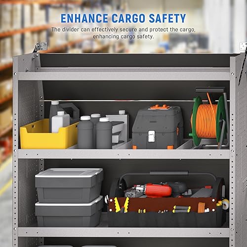 Miniatura 6 de AA Products P-SH-Divider-A - Divisor de estantes accesorios para estantes diseñados para almacenamiento de estanterías de furgonetas de 13 pulgadas