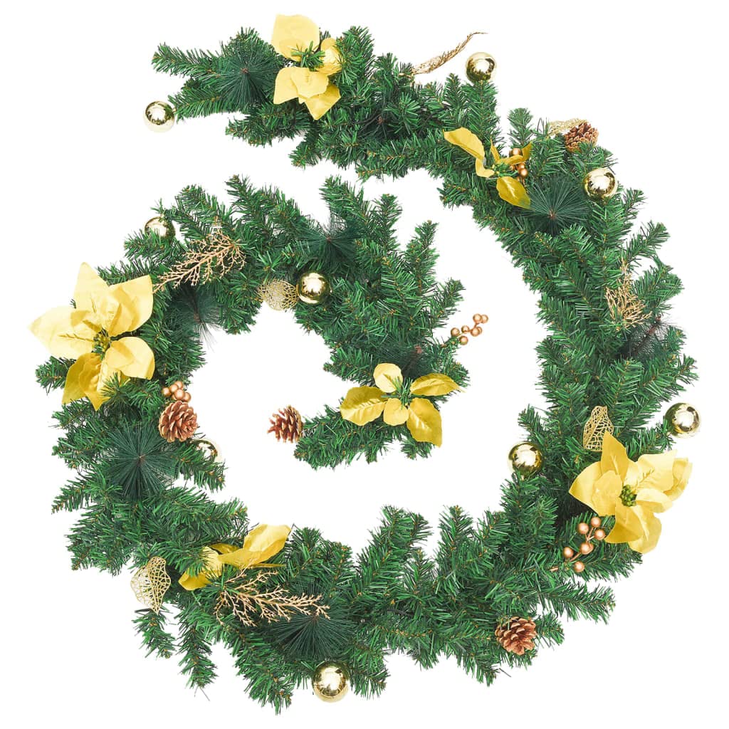 lucine,luci da esterno a batteria,filo,catena luminosa esterno,Ghirlanda Natalizia con Luci a LED 2,7 m in PVC VerdeIdeal für Weihnachtsfeiern, Wandambiente