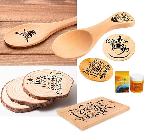 Miniatura 5 de JAJADO Pasta para quemar madera y mini espátula, gel de quema de madera de 4 onzas para rebanadas de madera, lienzo, mezclilla, tableros de madera