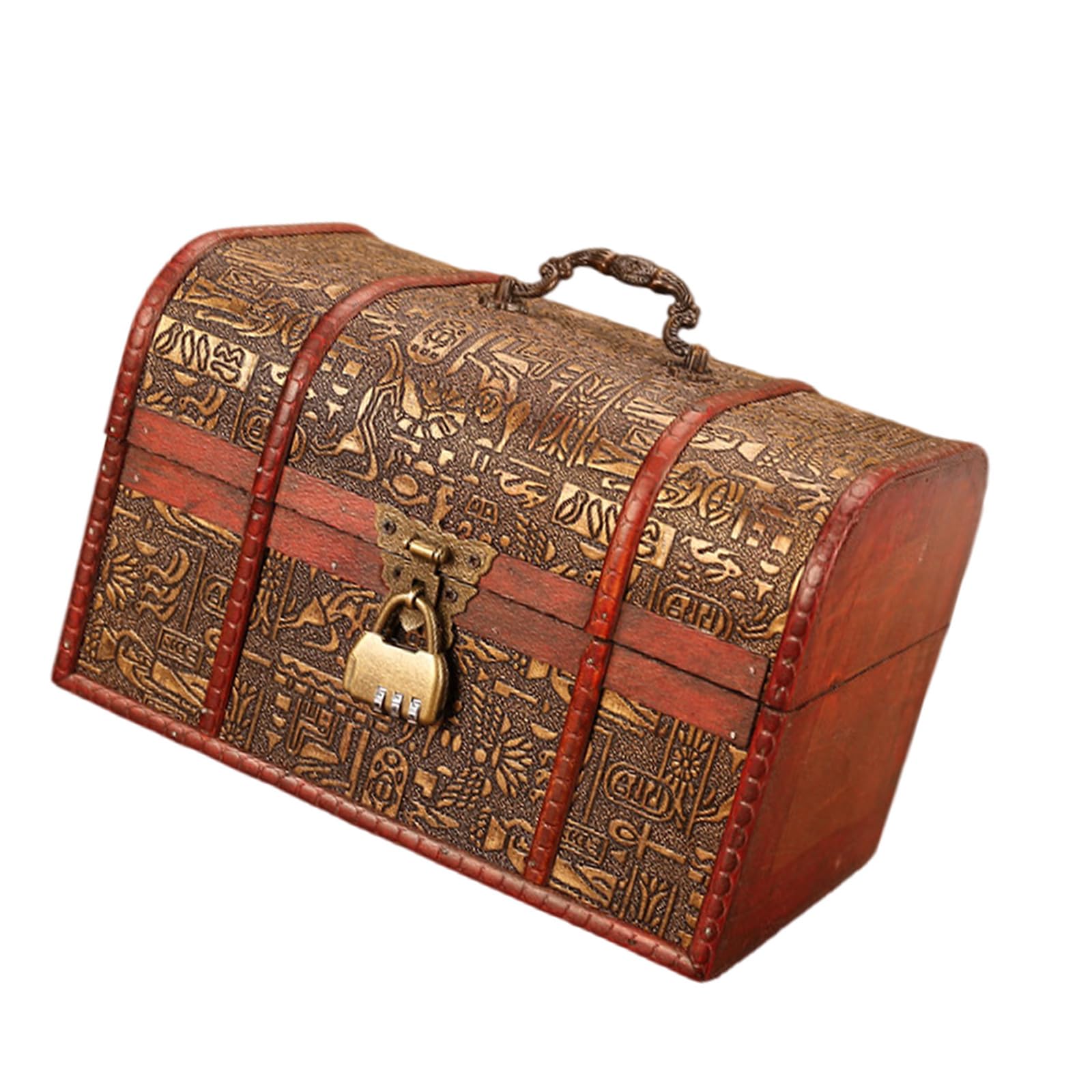 Mekalero Ornate Carved Wooden Keepsakes Box with Locking Mechanism Elegant Antique Chest Jewelry Storage and Display Cabinet Jewelry Box
