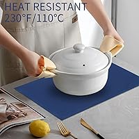 Vista 39 de Faux Leather Placemats and Coasters Set of 2, Round Leather for Dinner Table Mats Heat Resistant Non-Slip Washable Insulation Coffee Mats Kitchen