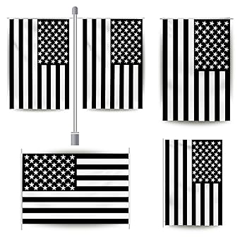 Amazon.com : YongFoto Black and White American Flag 1x1.5ft