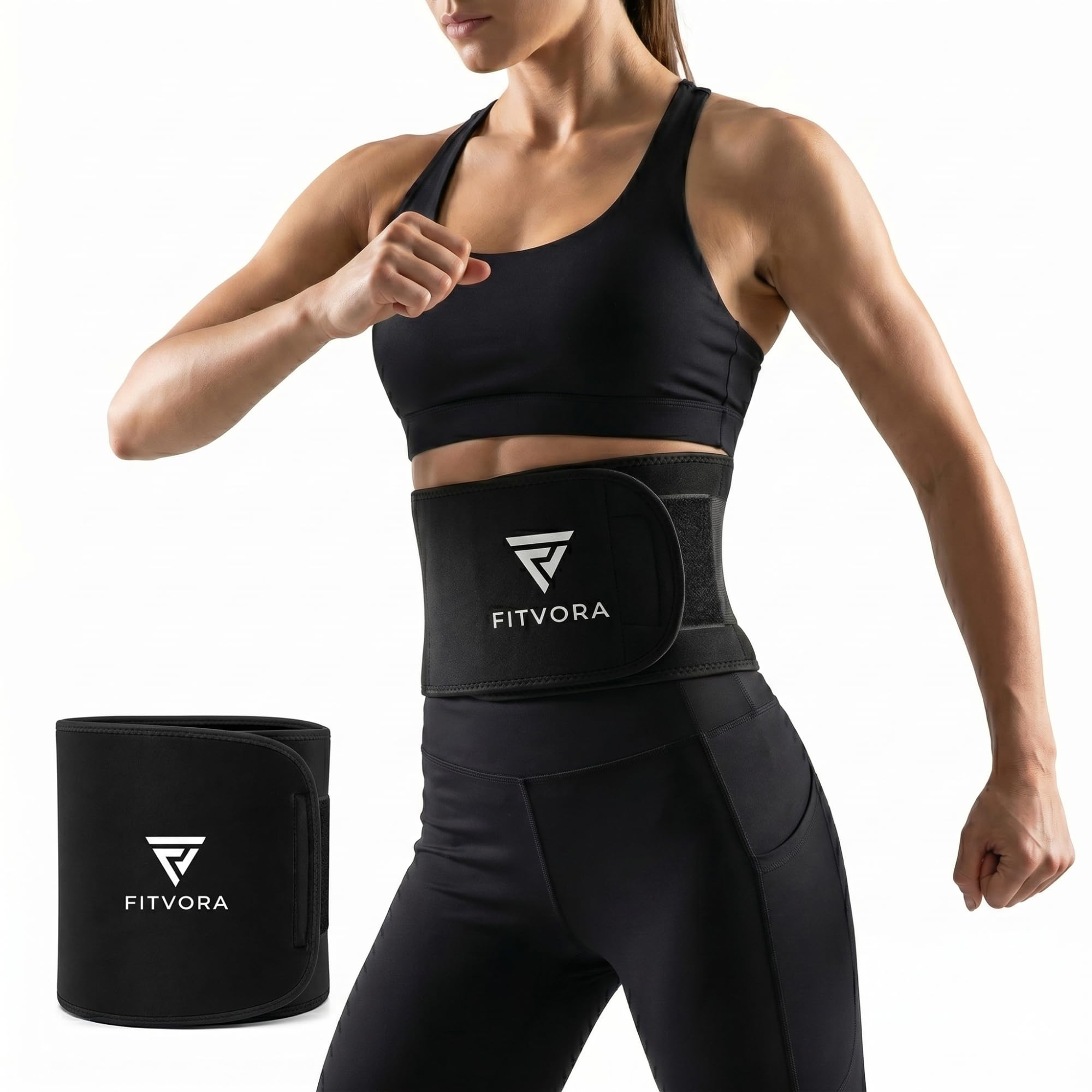 Slim Belt for Women Belly Fat | Sweat Belt for Women | Fat Burner Gym Belt for Men | Premium Waist Trimmer, Tummy Control & Sauna Effect Belt, Adjustable Compression Black-image-41
