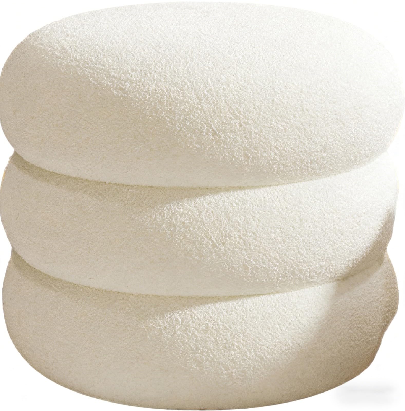 SXZenSpace Small Stool Round Table, Indoor Milking Step Stool, Side Table For Kitchen Bathroom Toilet Bedroom Bedside Living Room(White/3rd)