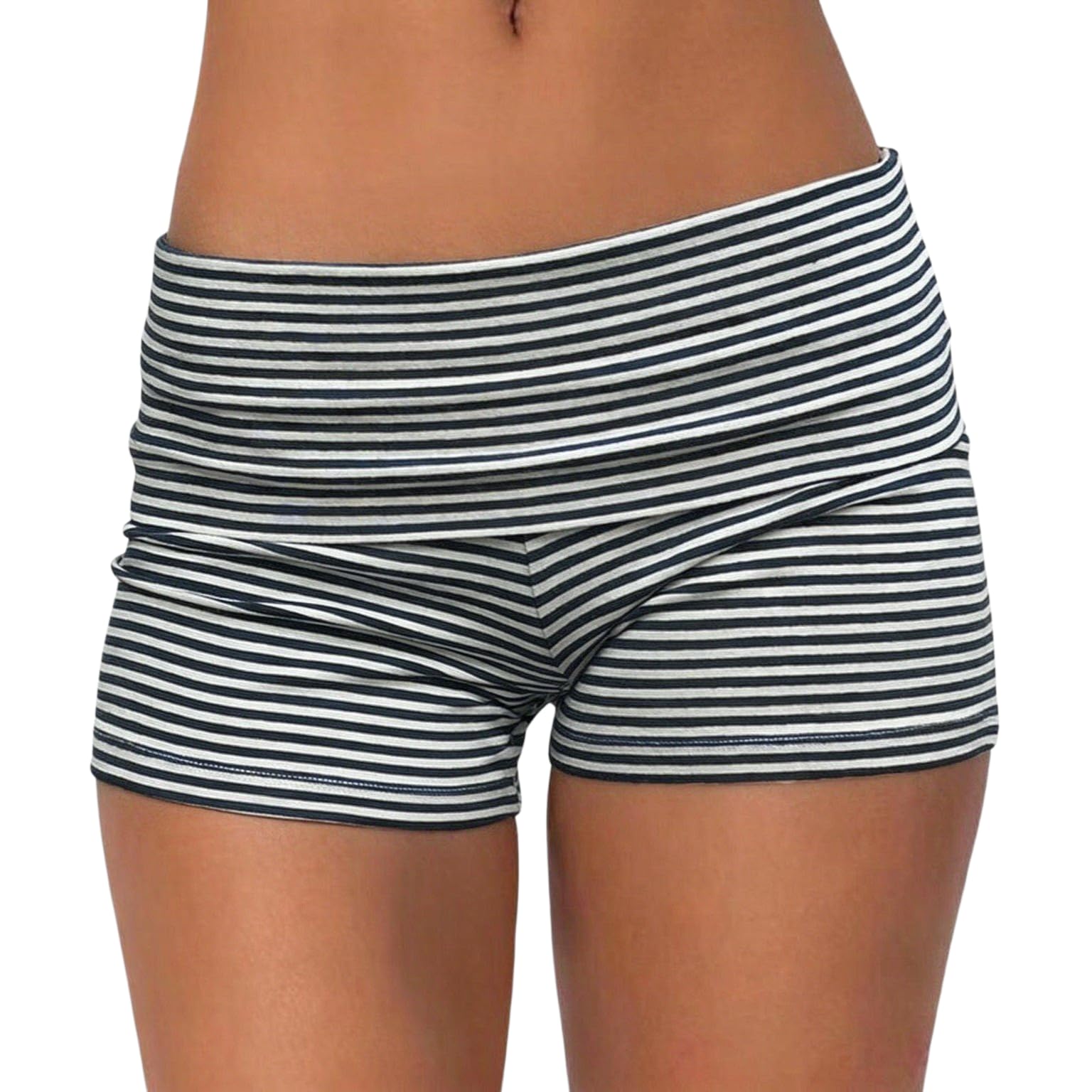 Women Fold Over Mini Shorts Y2K Lounge Pajama Bottoms Low Rise Booty Shorts