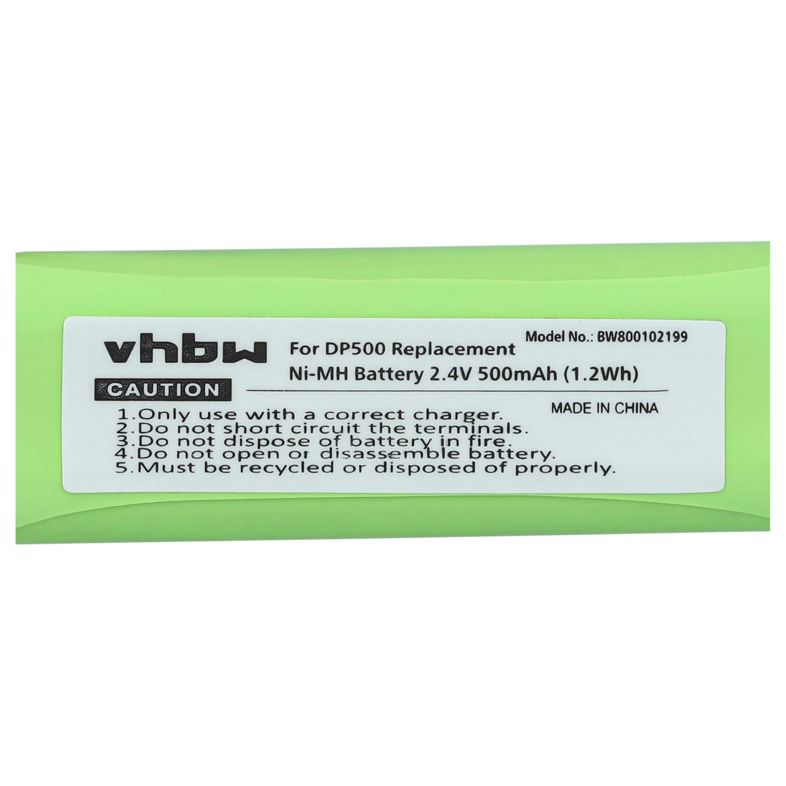 vhbw 2 x bateria pasująca do Medion MD82622, MD83001, MD83022, MD83091, MD83166, MD83274, MD83542, m.in. telefon stacjonarny (500 mAh, 2,4 V, NiMH)