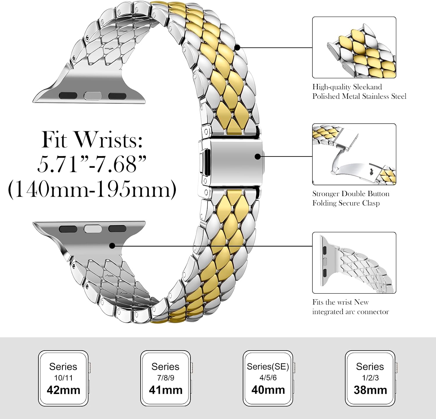 SOLOLUP Designer Metal Band Compatible With Apple Watch Bands for Women 44mm 45mm 46mm 42mm 49mm,Dressy Fancy Stainless Steel Bracelet Strap Band for iWatch Series 11 10 9 8 7 6 5 4 SE Ultra 3 2 1