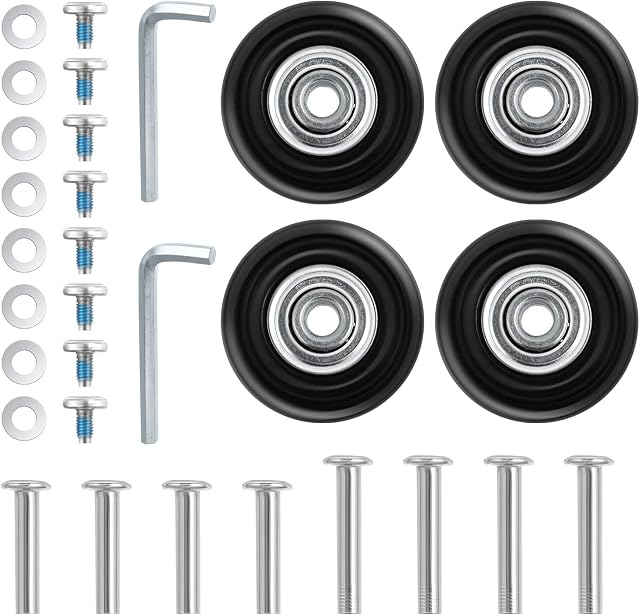 VILLCASE 30 pcs Luggage Suitcase Replacement Wheels,Luggage Suitcase Repair Tool Repair Rubber Wheel Luggage Accessories Kit with Screw