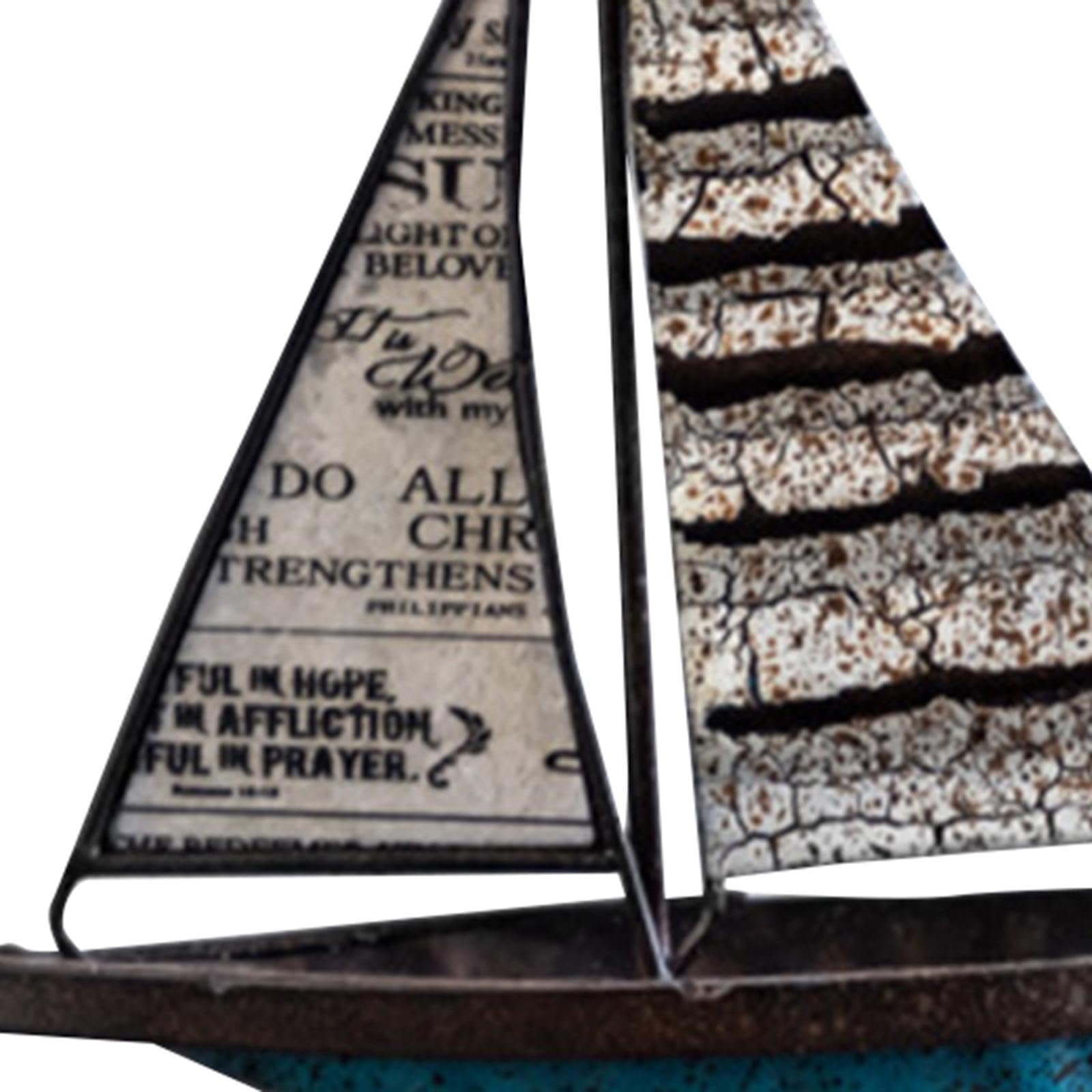 Decorazione a Forma di Barca a Vela, Decorazione in Metallo a Forma di Barca a Vela, Modello retrò di Barca a Vela Come Decorazione per caffè, Dimensioni: