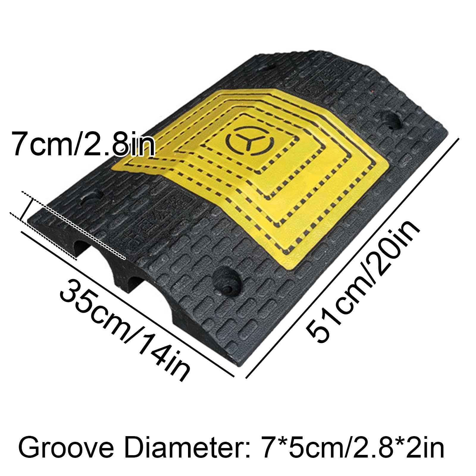 Vía Canaleta Pasacables de Suelo De 2 Canales, Bandas de Protección Especiales para Zonas Mineras, Cubre Cables Suelo para Entradas de Escuelas(51 * 35 * 7cm/20 * 14 * 2.8in)