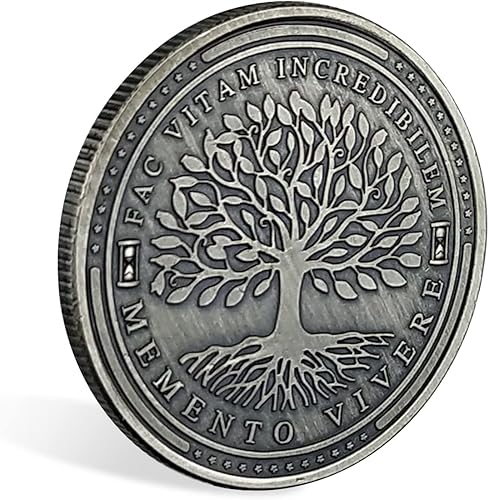 Miniatura 3 de Memento Mori Memento Vivere Moneda Árbol de la Vida Recordatorio Estoico Monedas Cráneo Challenge Moneda Divertida Genial Regalos de Estoicismo