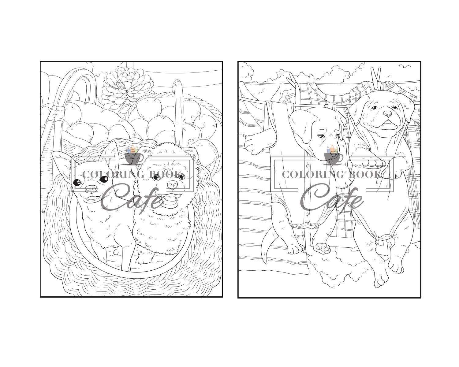 Dogs and Puppies Coloring Book: An Adult Coloring Book Featuring Fun and Relaxing Dog and Puppy Designs