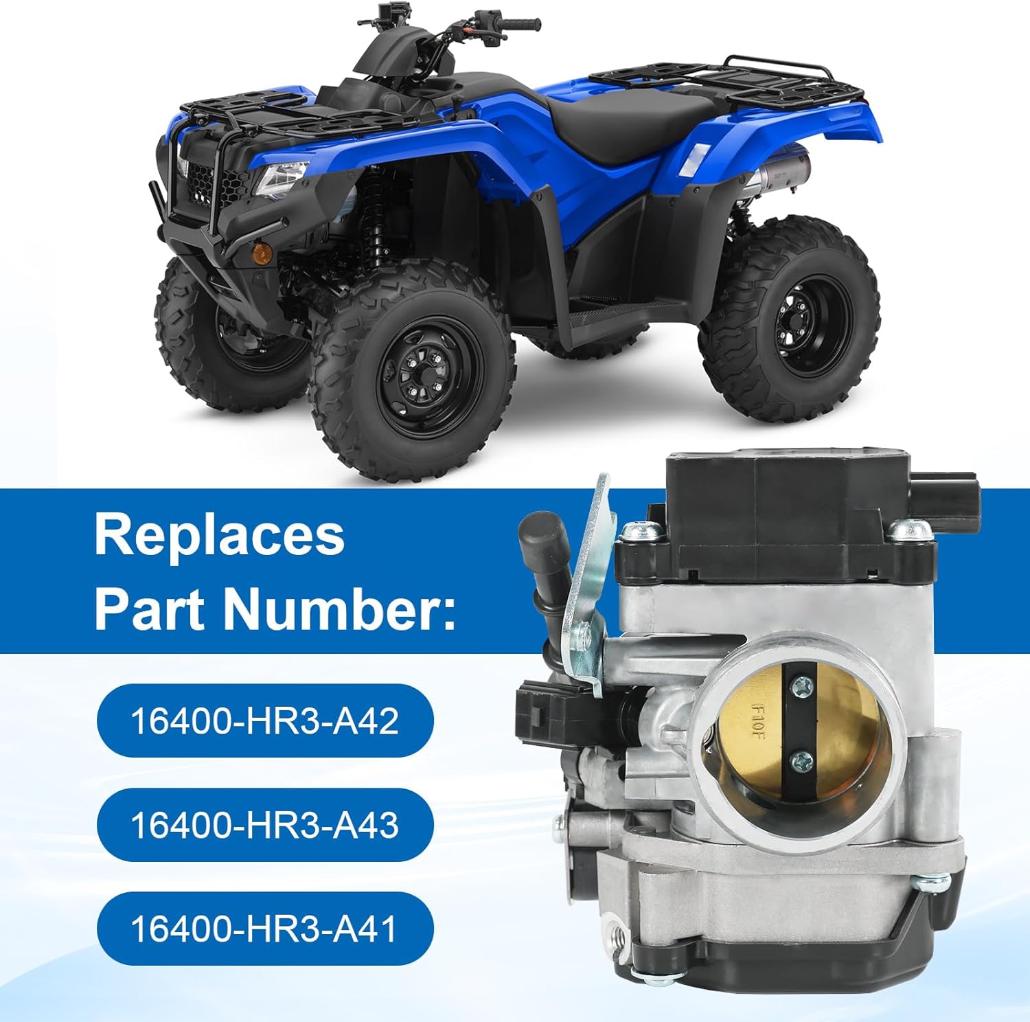 Throttle Body Compatible with Honda Rancher 420 TRX420 2014-2019# 16400-HR3-A42 16400-HR3-A43 16410-HR3-A41