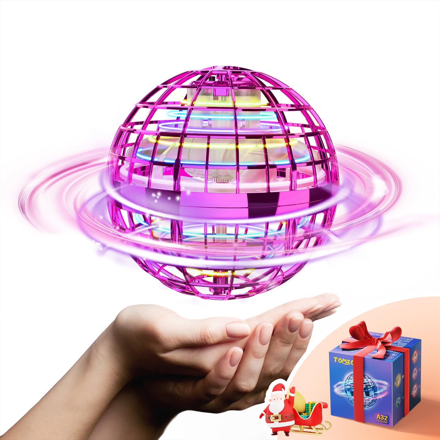 TOMZON A32 Flying Orb Ball in hand with gift box