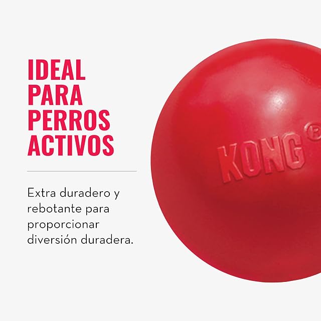 Foto 8 de 8 de KONG Pelota Clásica con Agujero de Caucho, Roja, Talla Mediana/Grande