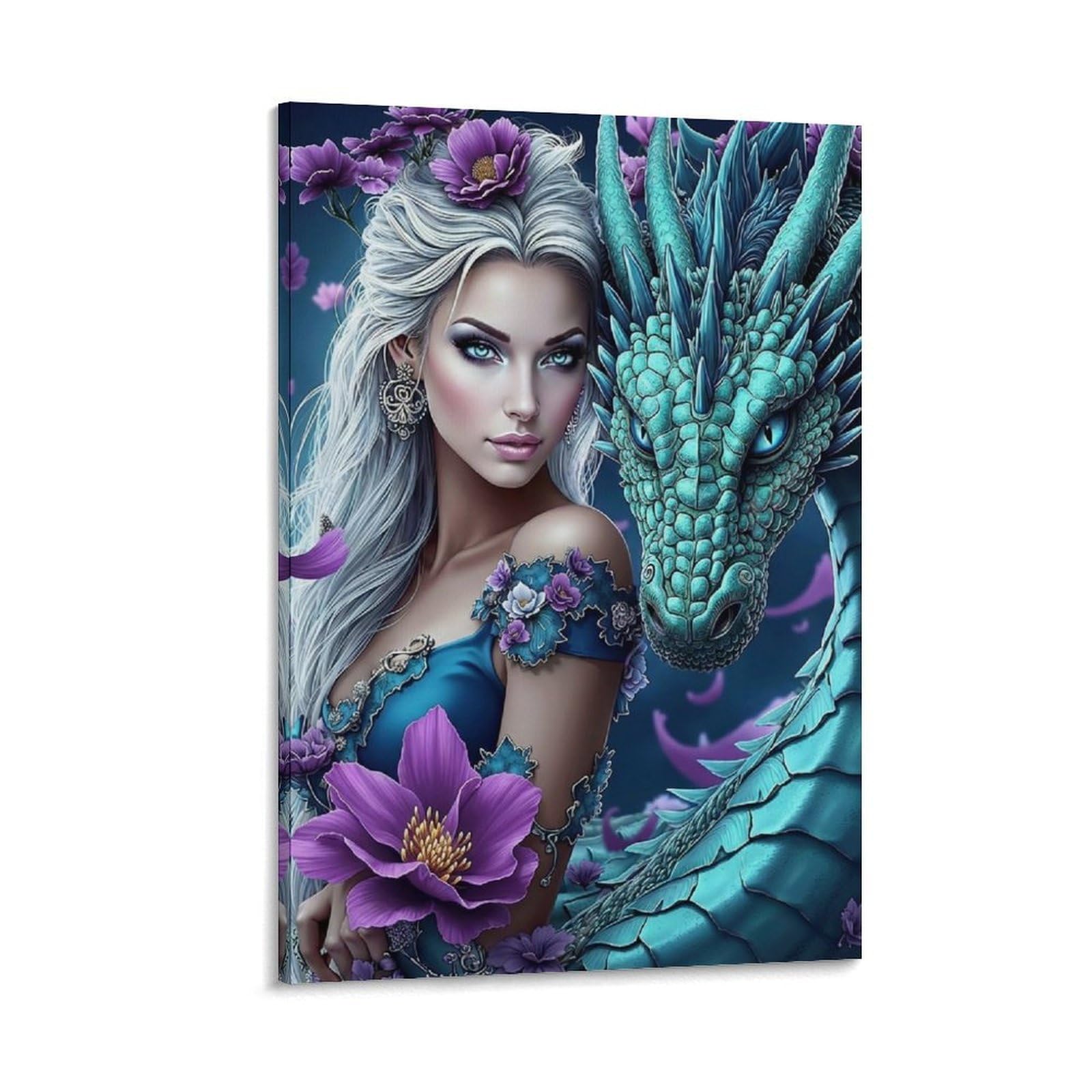 DHBANEIOK Fantasy Dragon Queen_2 Wall Decor Poster Giclee Canvas Prints Modern Wall Art Picture Wall Hanging for Bedroom Living Room Decor 08x12inch(20x30cm)