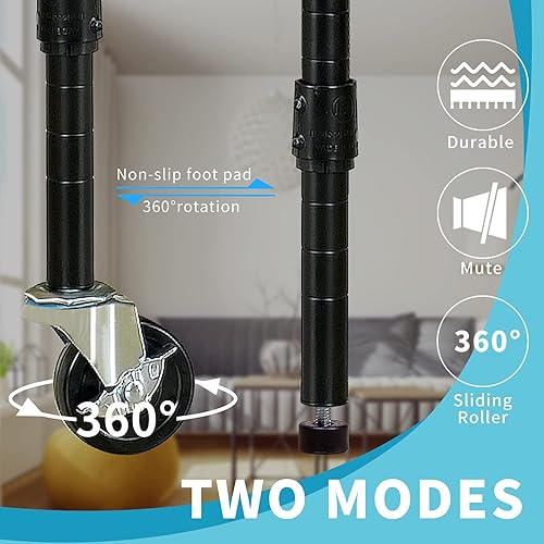 Miniatura 5 de Estantería de garaje, estantes de metal de 78 x 48 x 18 pulgadas, estantería de alambre de 6 niveles, ajustable, resistente, de acero, con ruedas