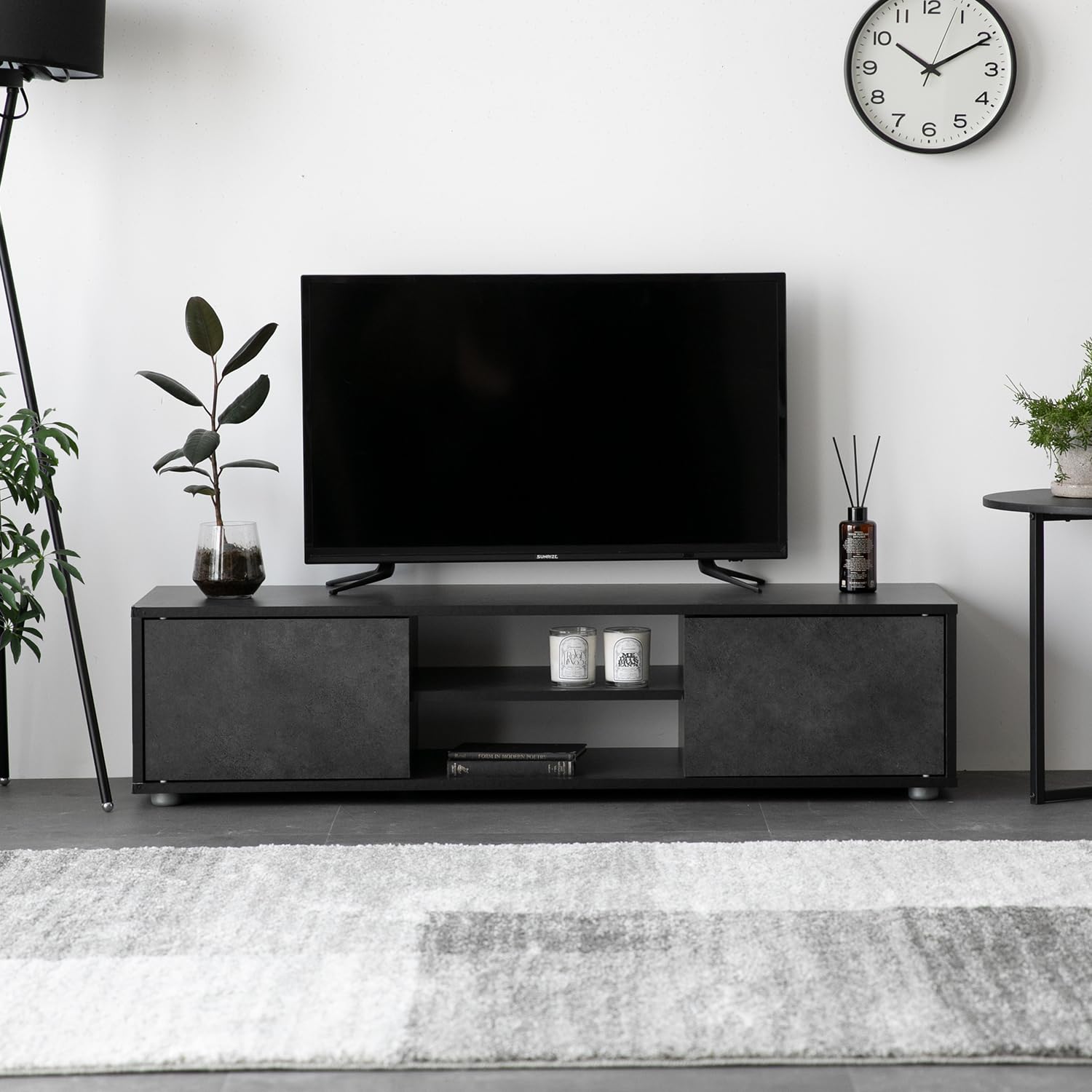 Amazon｜モダンデコ テレビ台 32-50型 対応 150cm幅 モルタルグレー