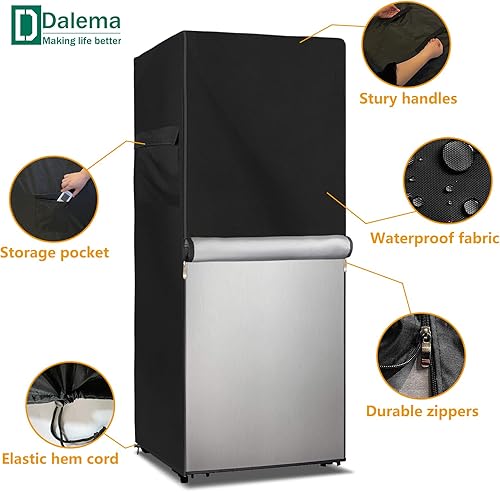 Miniatura 4 de Funda para refrigerador para exteriores, 600D, resistente, 100% impermeable, cubierta vertical para congelador, fundas exteriores para refrigerador.