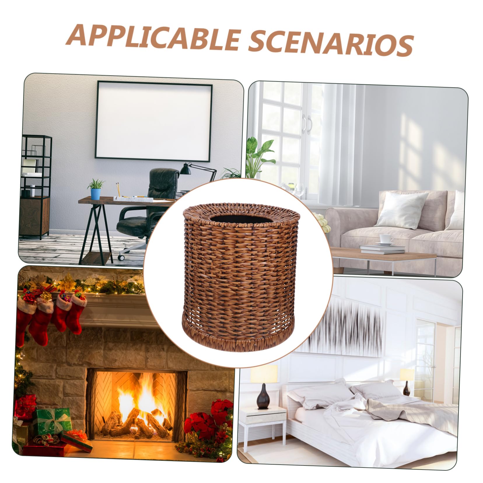 Alipis Cestino Decorativo Per Rifiuti in Rattan Leggero Cestino Per La Carta Da Cucina Borsa Nascosta Articoli Per Ufficio