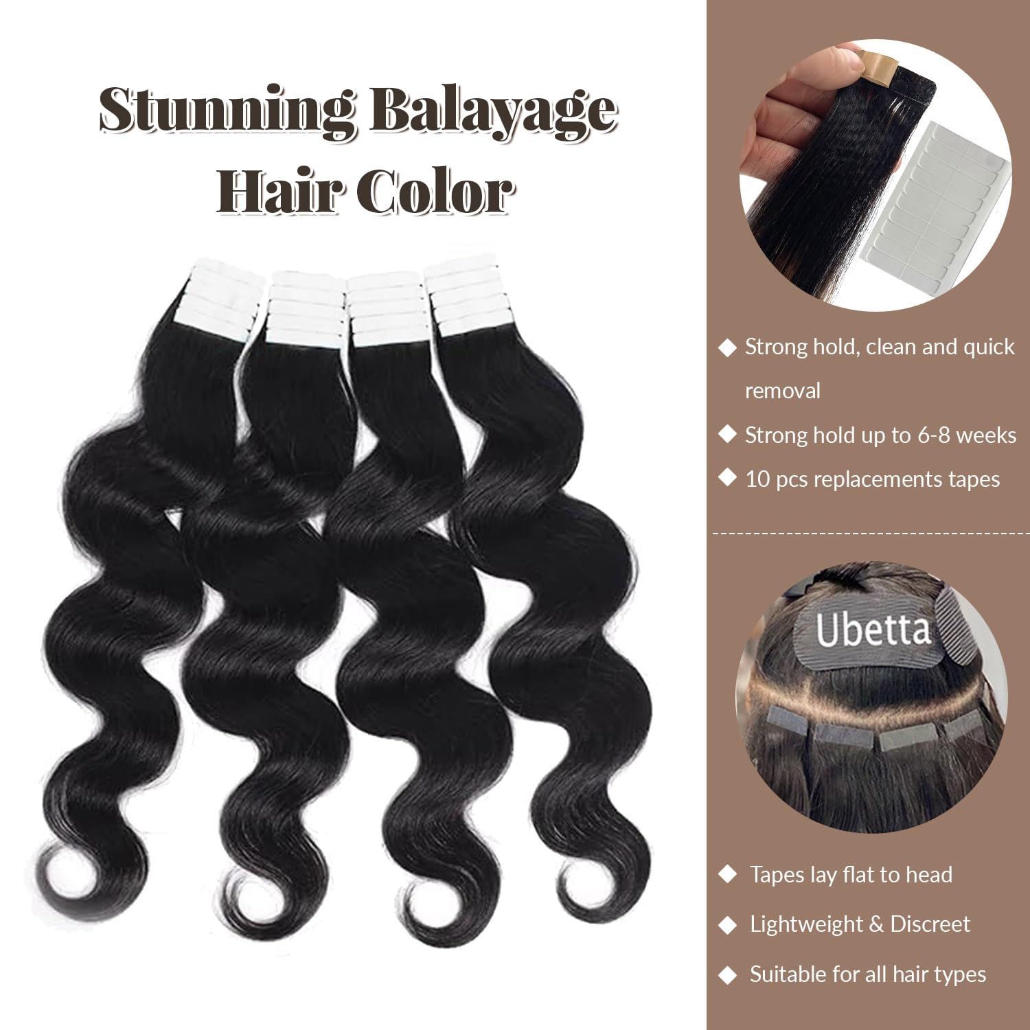 ✨ 3 18” #10 #14 HUMAN HAIR TAPE INS *NWT* STYLNHAIR Pro Tape in Hair Extensions Human Hair, 20pcs 45g  main image 2