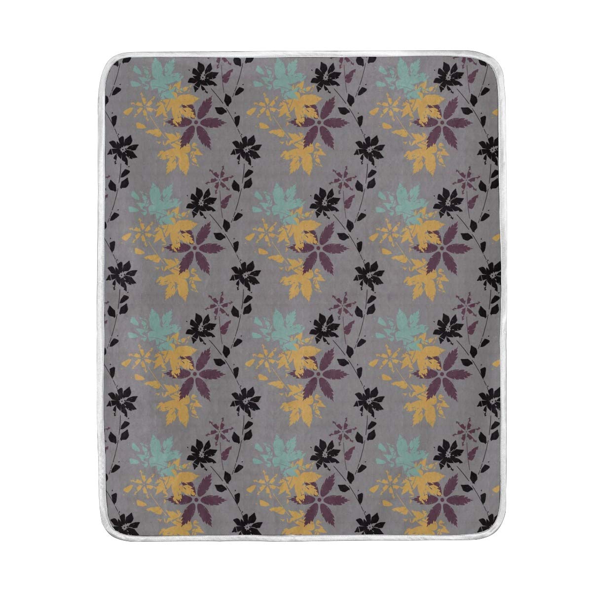 Flowers Ultra Soft Bejirog Velvet Throw Blanket Couch Sofa Plush Fuzzy Blanket (Throw 50"x60")