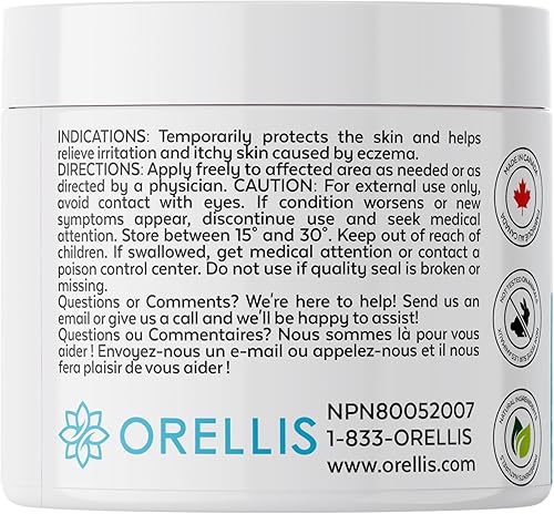 Miniatura 7 de Crema Orellis para cuerpo y cara Fórmula potente totalmente natural para alivio de eczemas libre de fragancias crema hidratante para el cuidado de