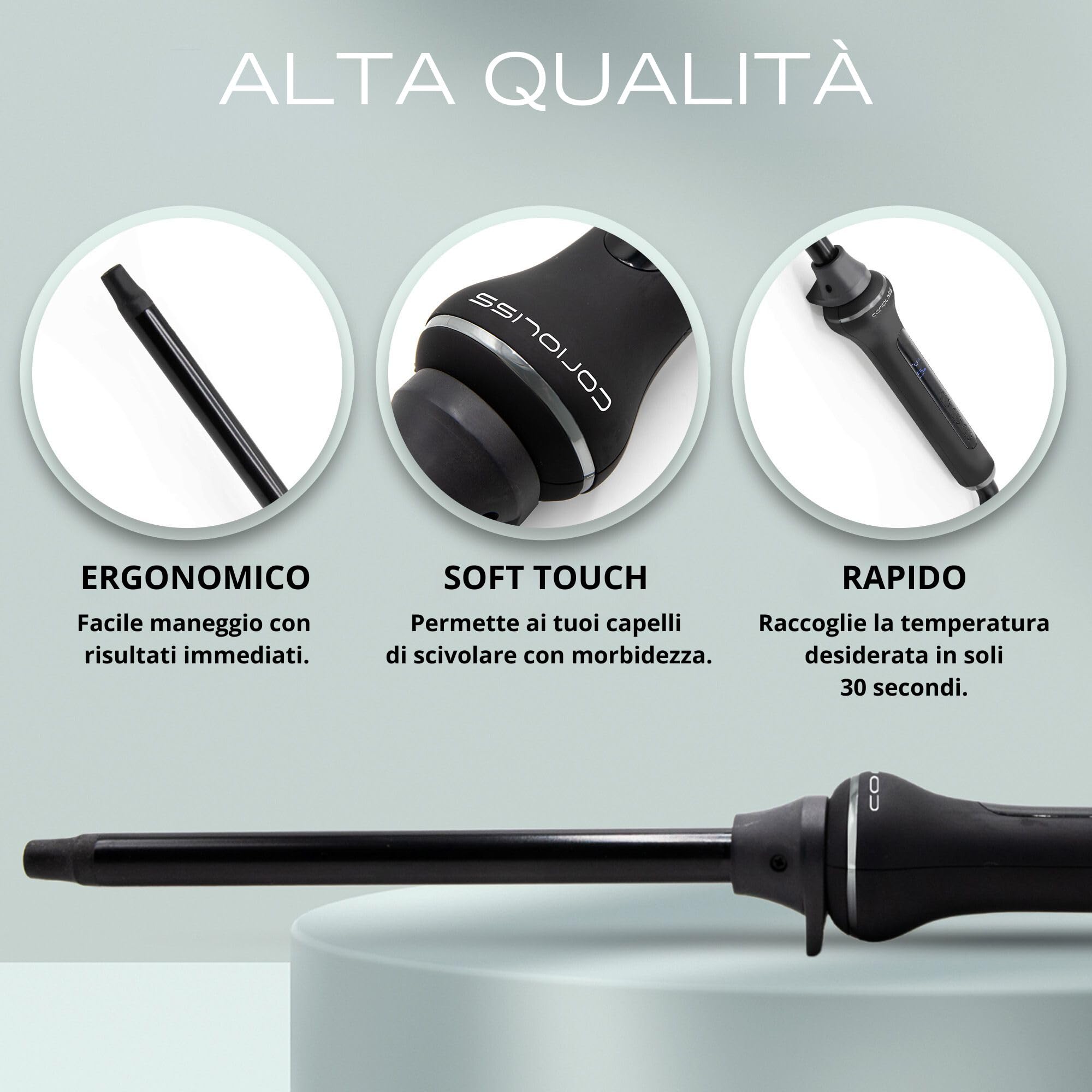 Corioliss Style Stick Arricciatore digitale nero Soft Touch
