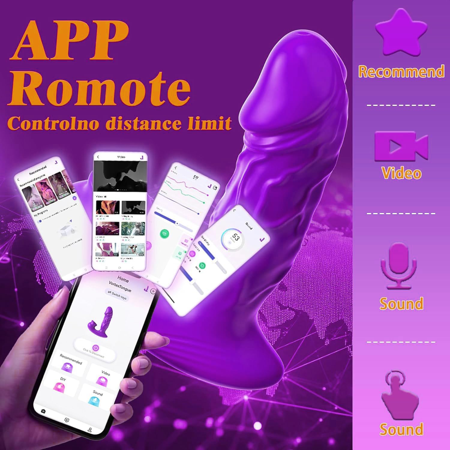 Vibratoreper Donna professionale Sex Toys, 3 in 1 succhia clitoride per donna,10×10 Modalità vibratore Sexytoysys Donna, Controllo tramite APP Sexy toys vibratoreper Dónnà clotoride