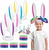 4 Pack Inflatable Bunny Easter Ring Toss Game Easter Rabbit Ears Hat with Rings Toss Funny Games Inflatable Toys Gift for Kid Family School Party Favor Indoor Outdoor Toss Game