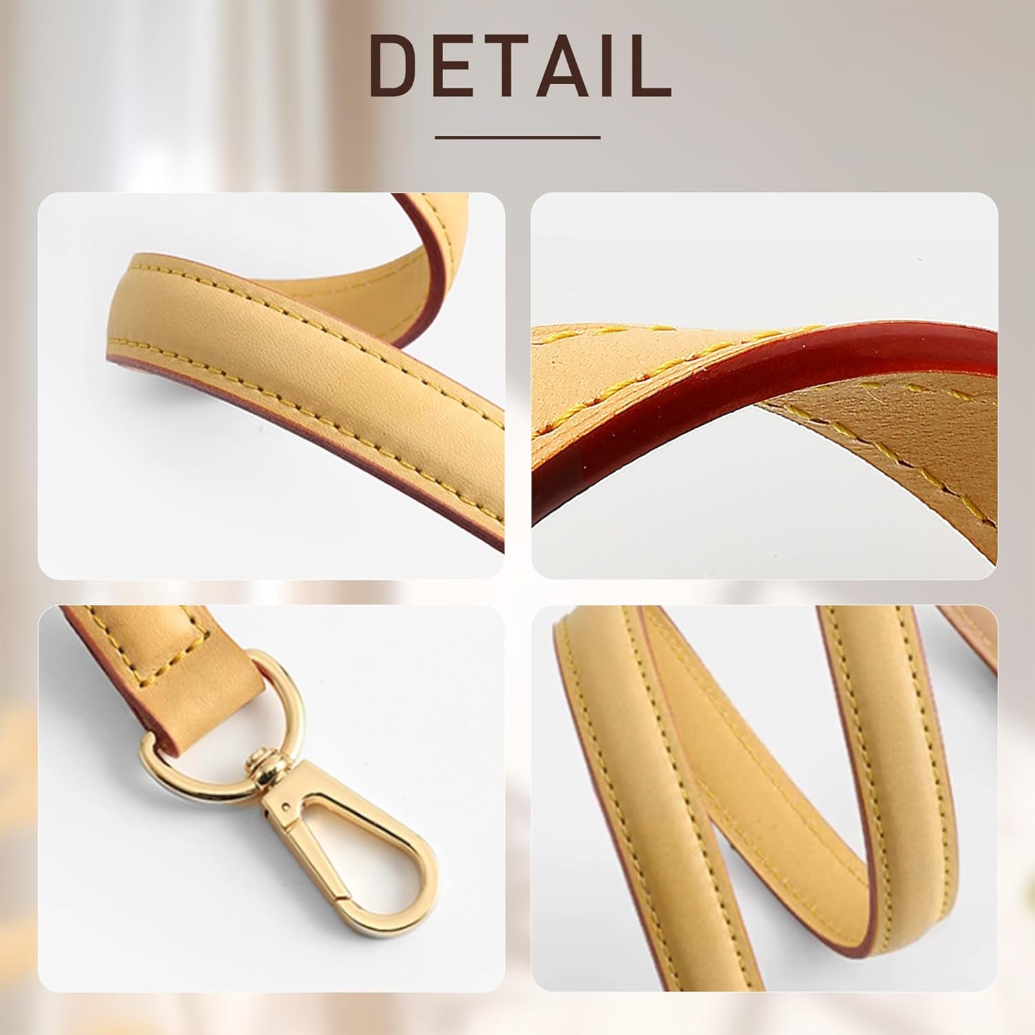 Doxo Genuine Vachetta Cowhide Leather Shoulder Strap - 0.7'' Width 24.8'' Length Short Replacement Straps Compatible with LV Graceful Tote, Speedy, Alma & Dauphine Bags (Beeswax) - Image 7