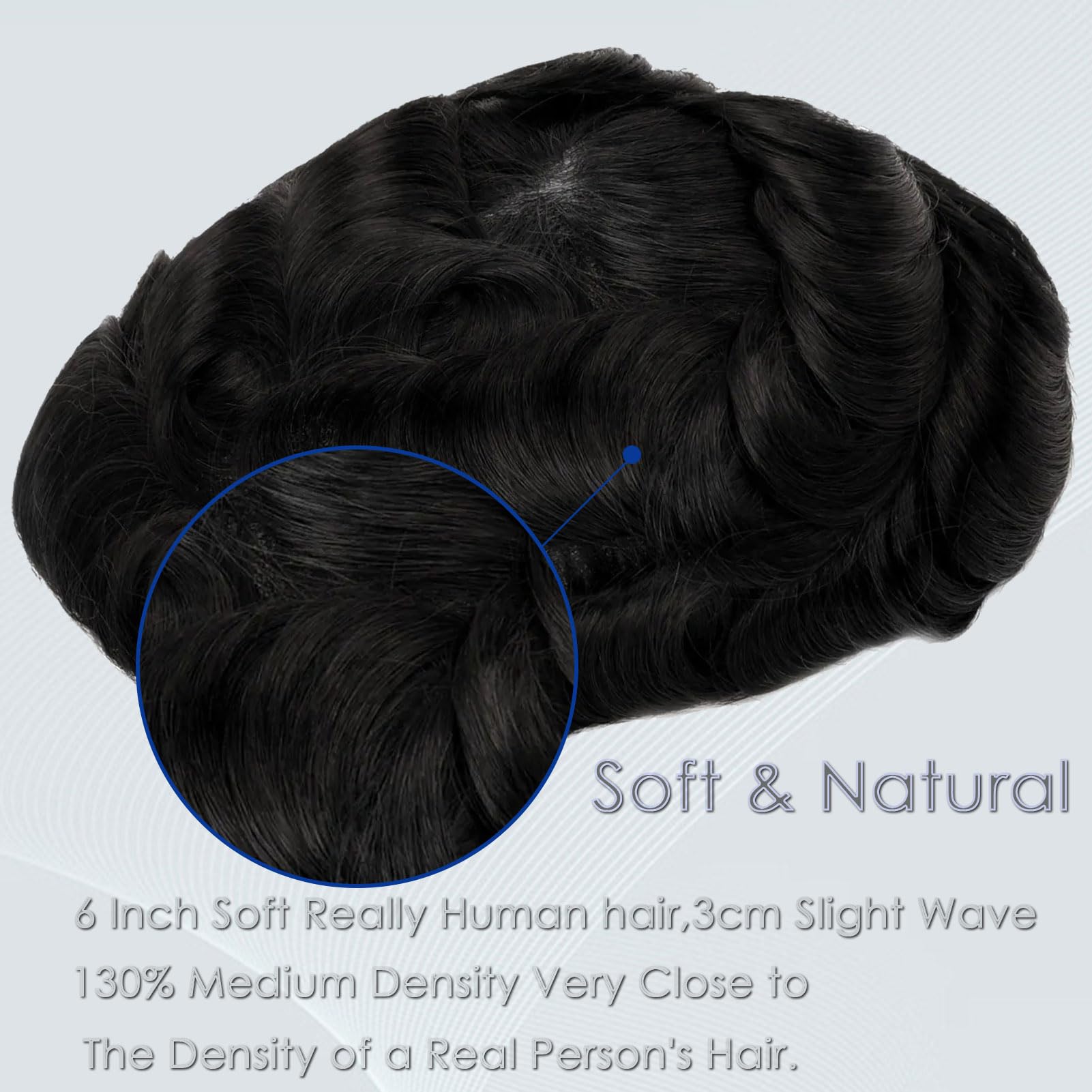 Toupee For Men 0.1mm Poly Skin Human Hair System For Men Men'S Toupee V-Loop Knots Durable Pu Toupee Human Hair Mens Wig Base Size 8X10 Inch 120% Density (#2) - Image 4