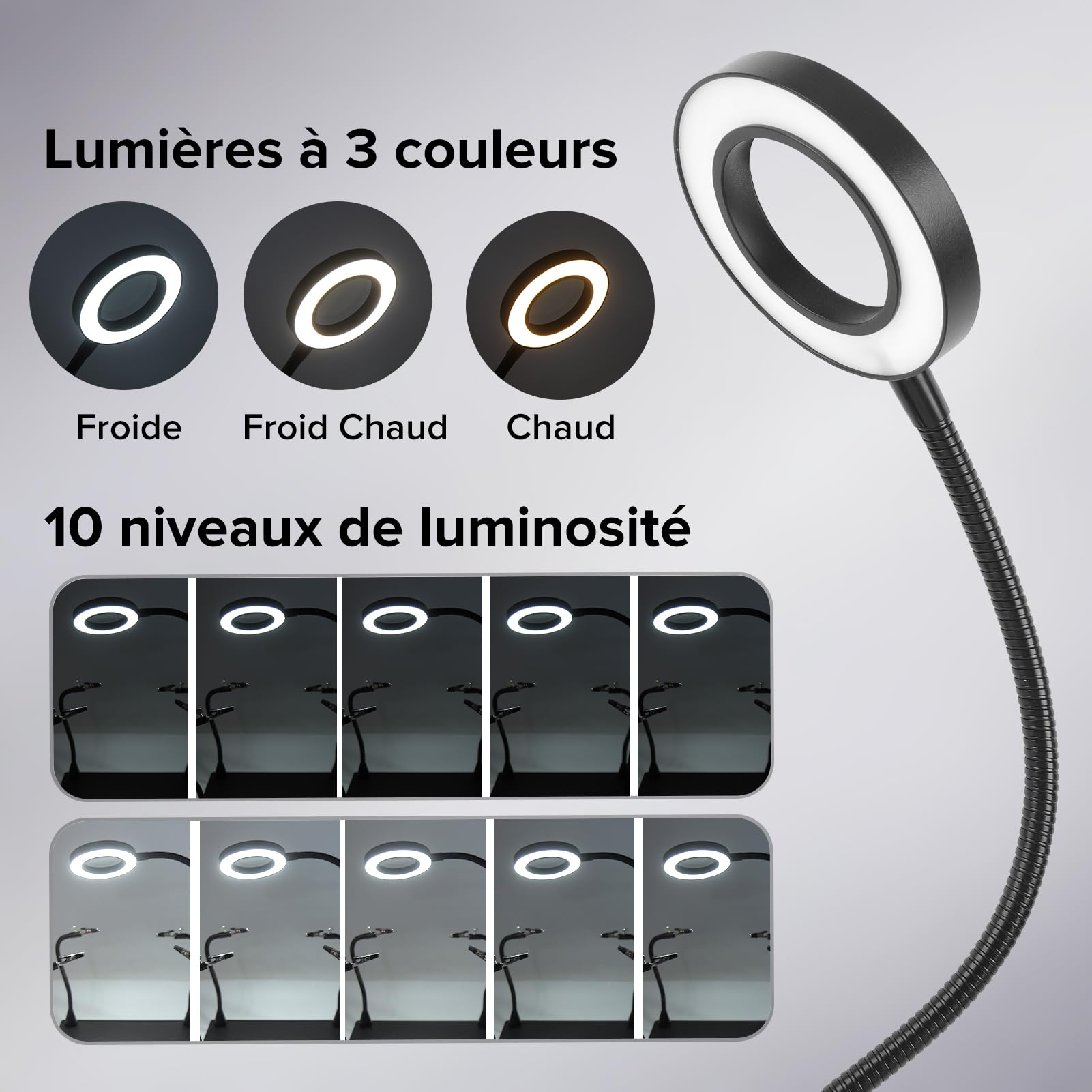 Loupe Soudure, Station de Soudage, Troisieme Main avec Lampe Loupe 6x, Bras Aimantés Flexibles, Support de Carte de Circuit Imprimé, Base en Métal Robuste pour Soudure Electronique