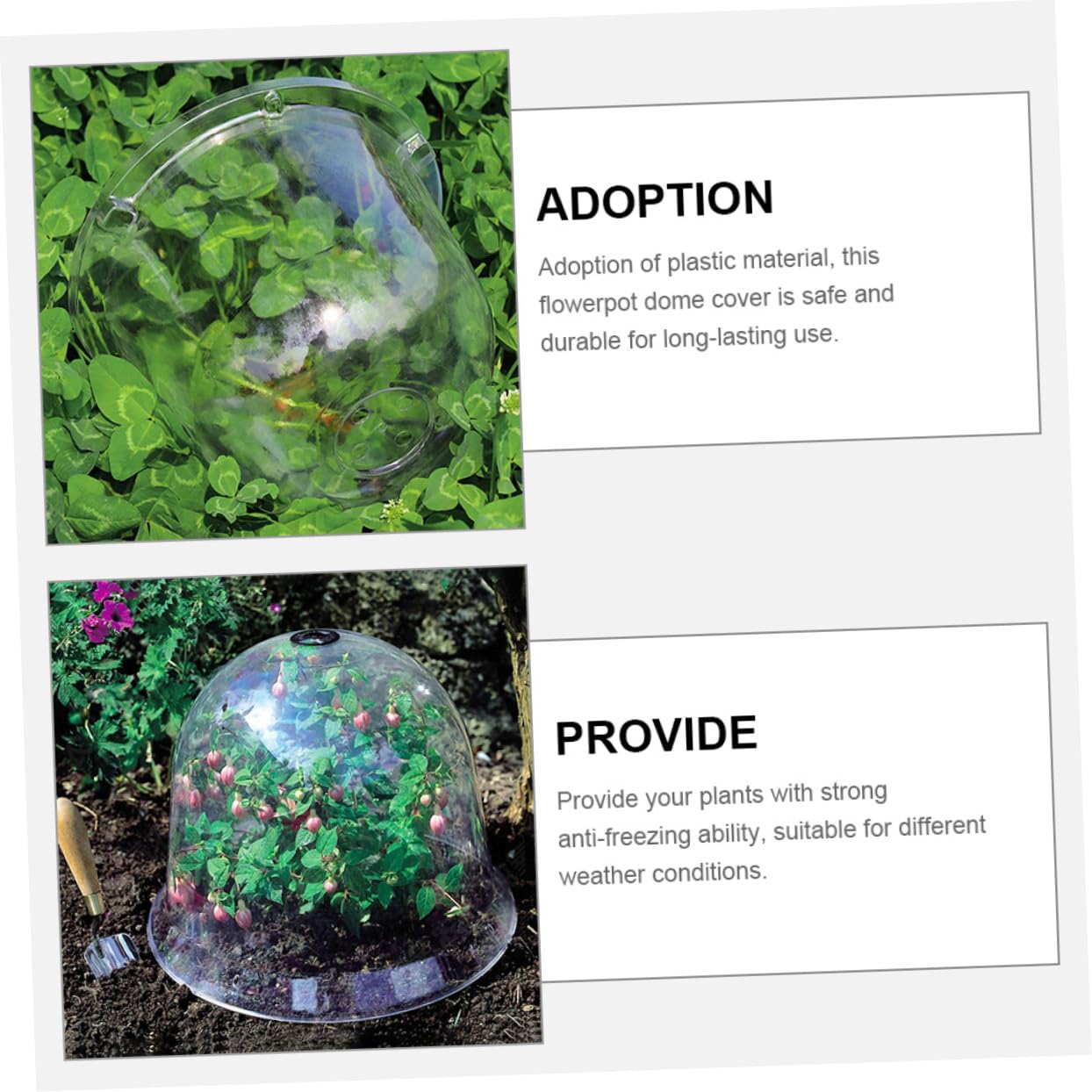 Abaodam 6pièces Cloche Plastique pour Plantes De Jardin Cloches De Protection Gel pour Plantes Extérieur