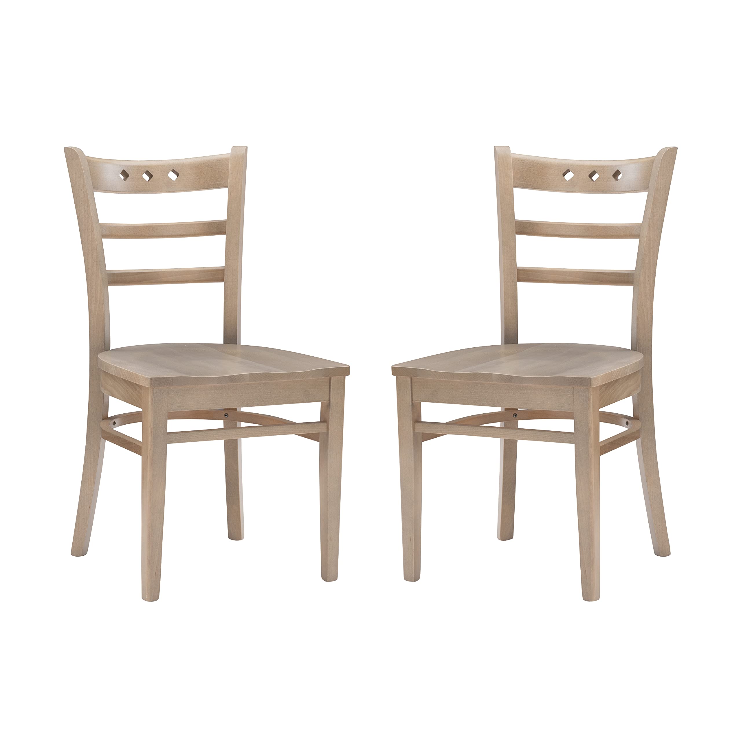 Linon Home Décor White Side Set of 2 by Linon Roswell Chair, Natural