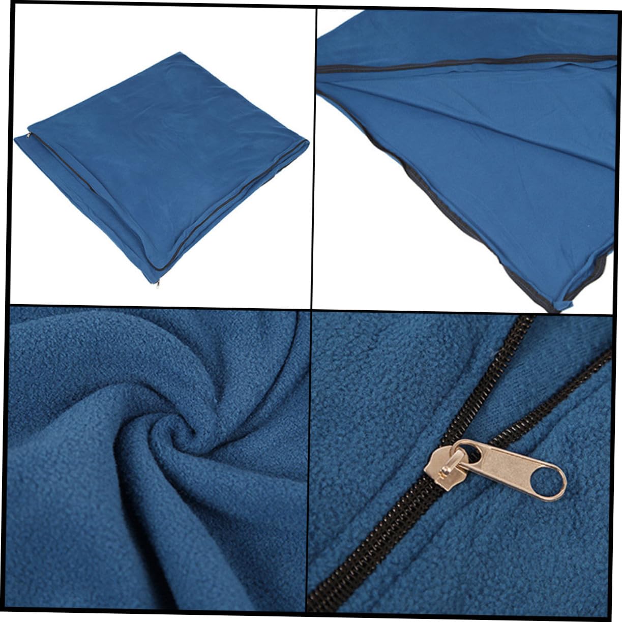 Saco de Dormir Camping Azul Polar Cálido y Ligero con Bolsa Almacenamiento para Senderismo y Uso Exterior