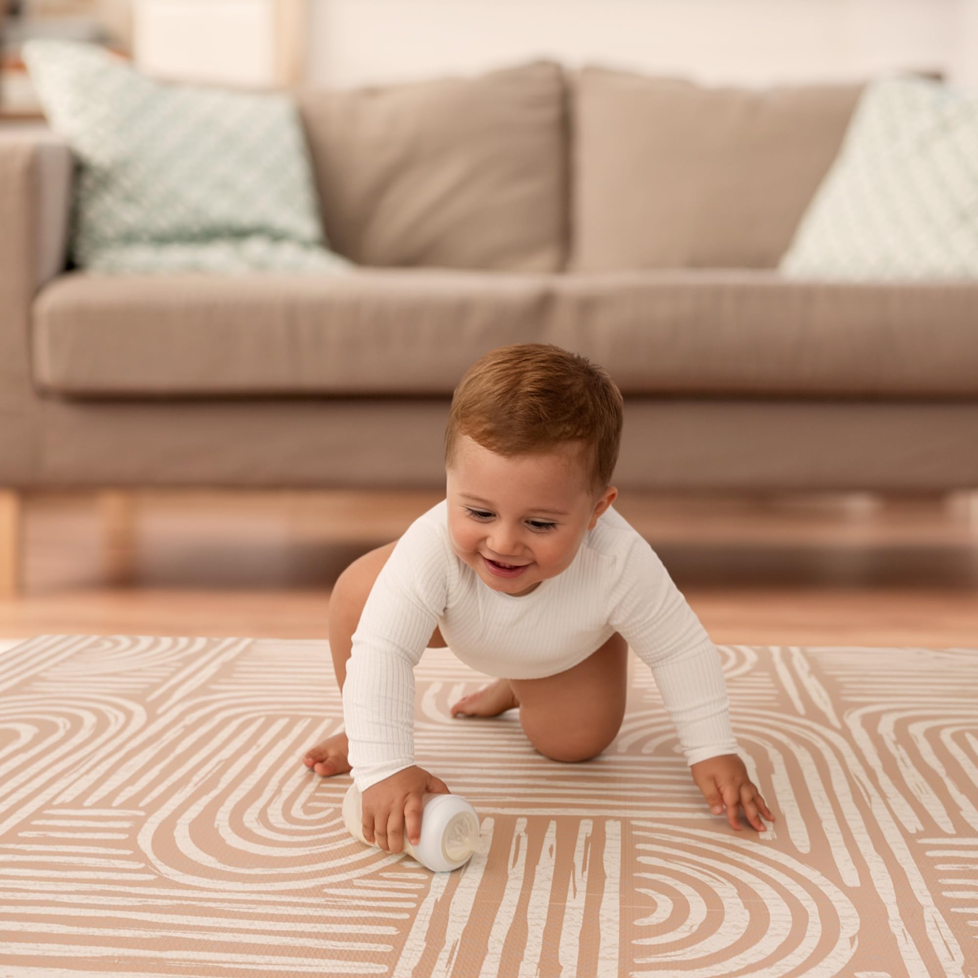 Puzzlematte Baby – Premium Krabbelmatte Baby aus EVA Schaum, Kinderteppich im zeitlosen Design, rutschfest & leicht zu reinigen, sichere Spielmatte Baby & Kleinkinder | Co-Toddlery