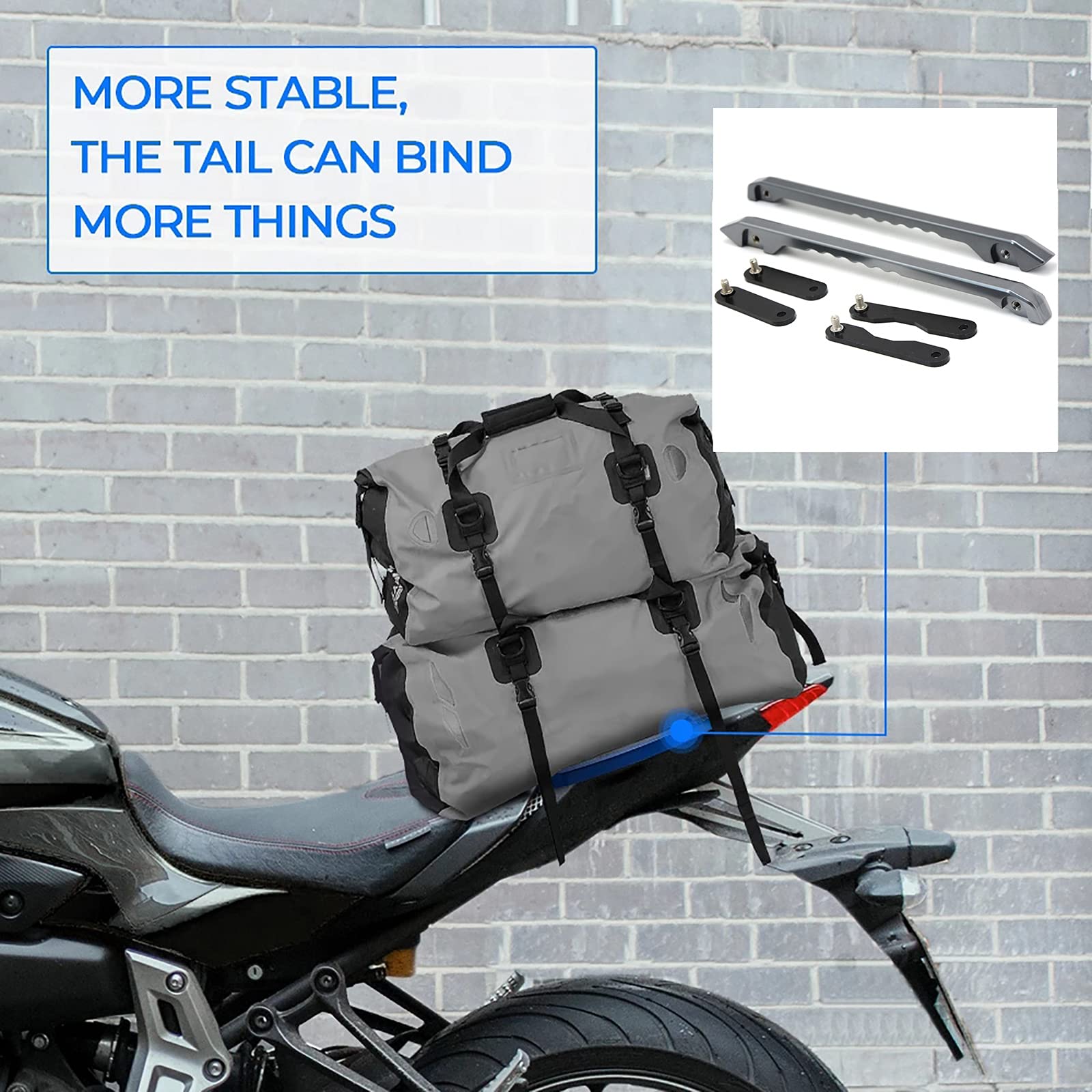 Maniglia posteriore per passeggero per moto, kit di maniglie per sella posteriore, per Yamaha MT09 FZ09 MT-09 FZ-09 MT 09 FZ 09 2013 2014 2015 2016 2017 2018 2019 2020 (titanio)